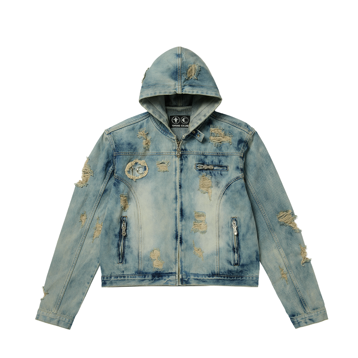 Denim Zip-up Hoodie