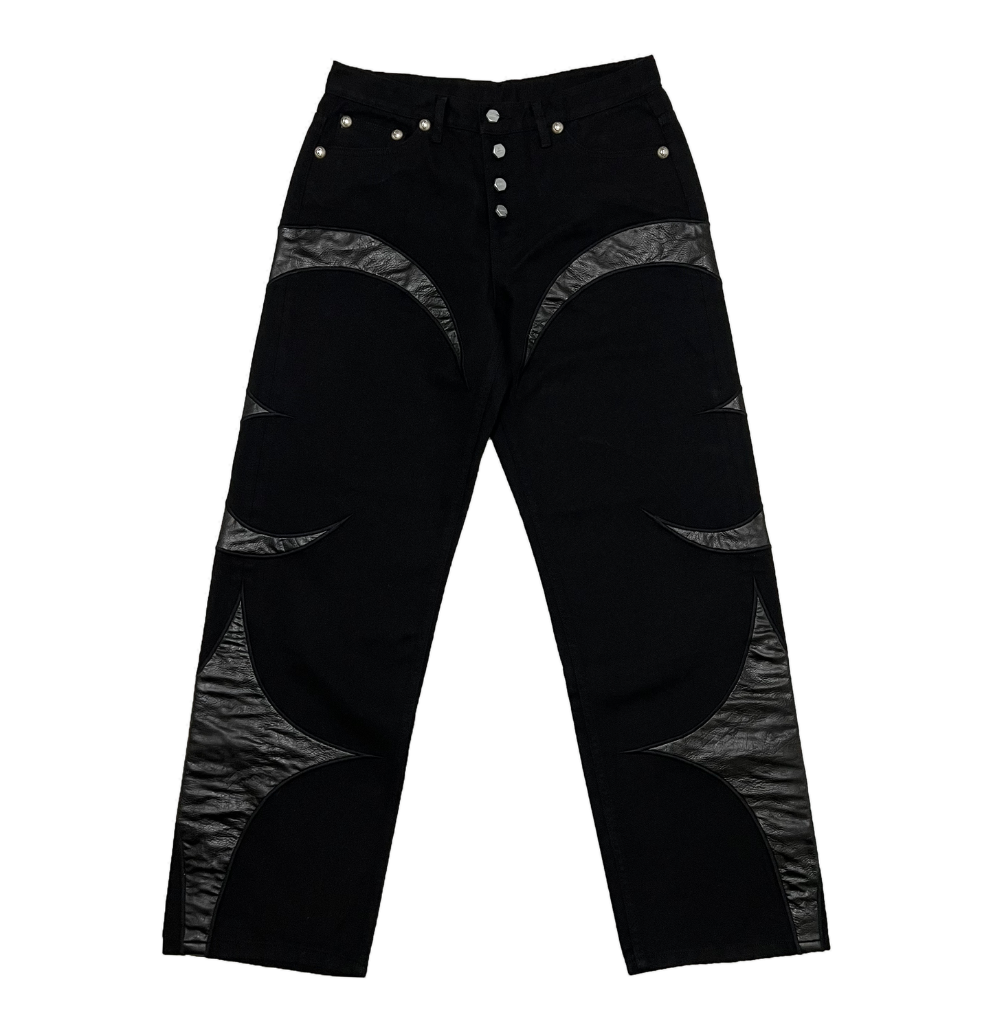 TC Leather Washing Denim Pants