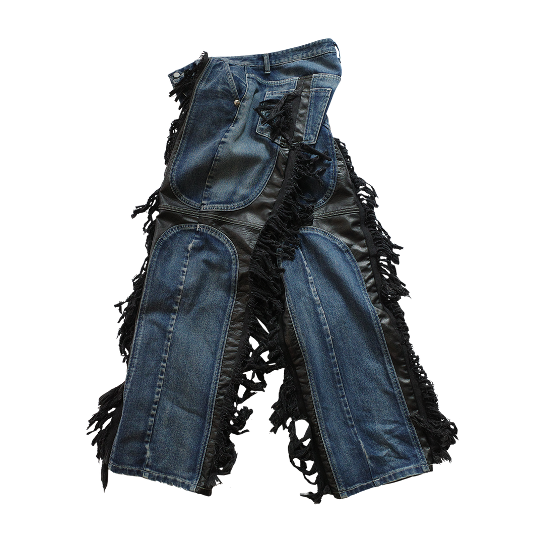 Mohican Leather Denim Pants