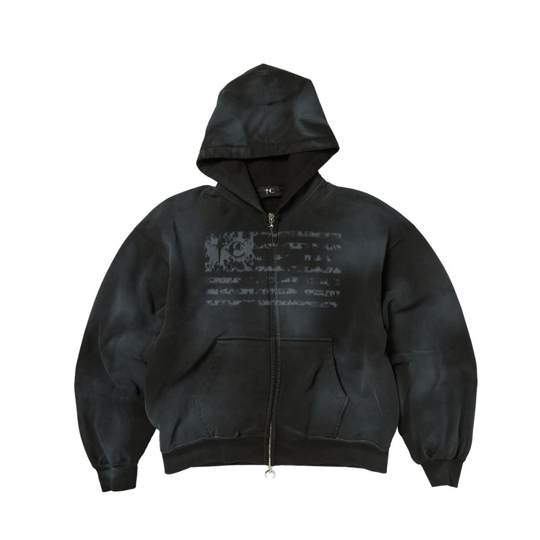 DIRTY WASHED OLD GLORY ZIP-UP HOODIE