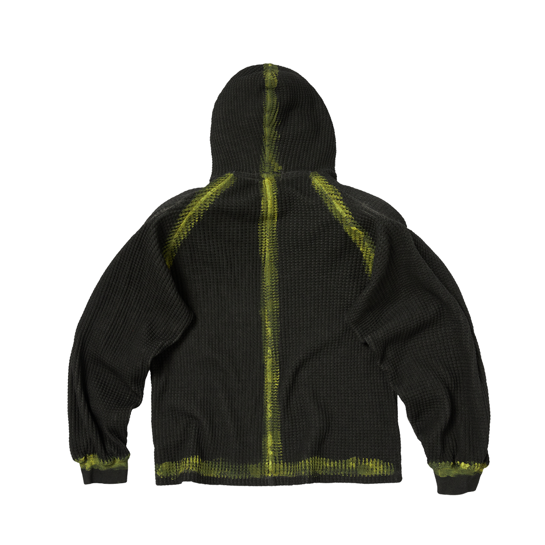 BULK SHOULDER PAINTED LINE WAFFLE HOODIE