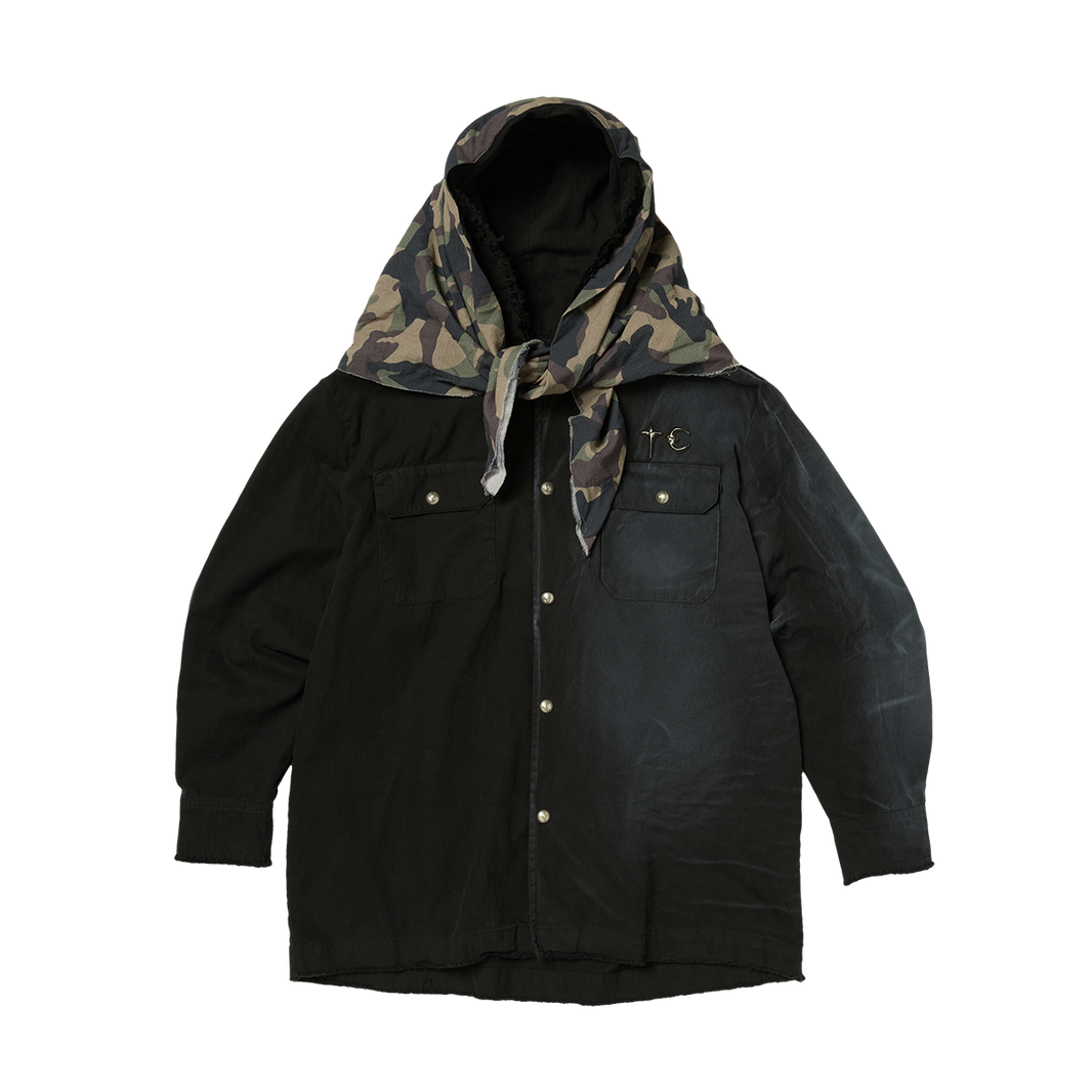 TAINTED CREED SCARF HOODED SHIRT