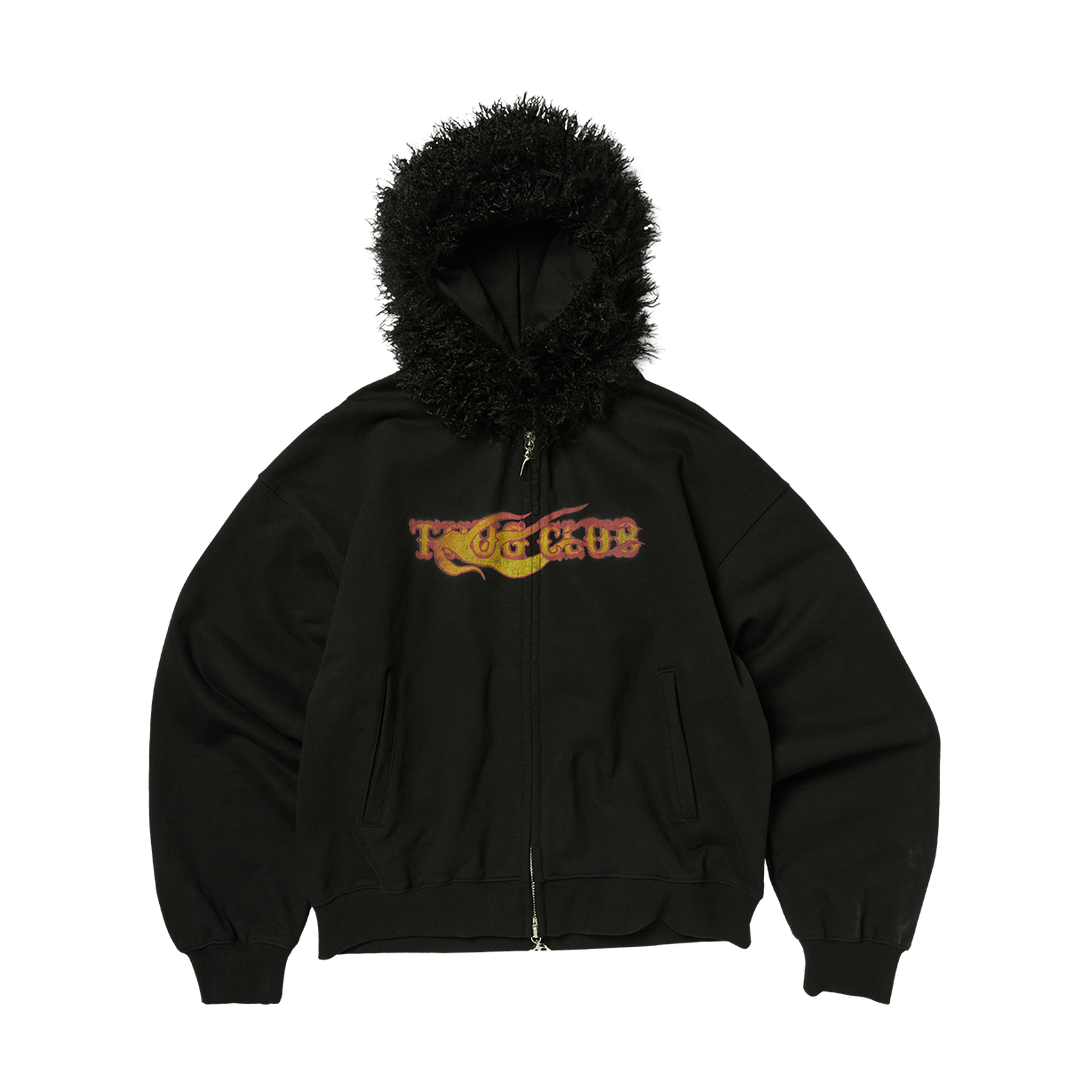 TC TWO FACE FUR HOODED ZIP-UP