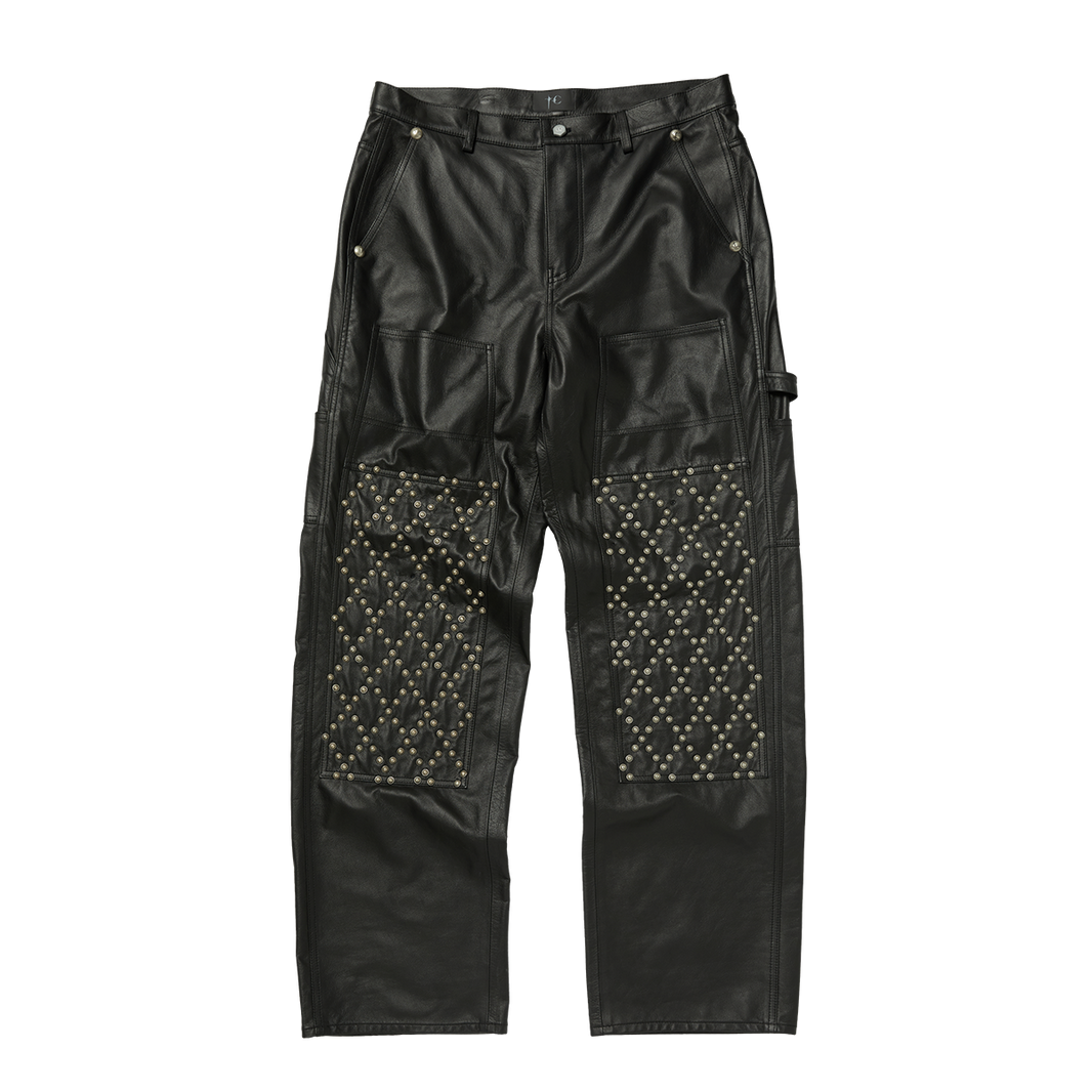 TC LEATHER STUDED WORK PANTS