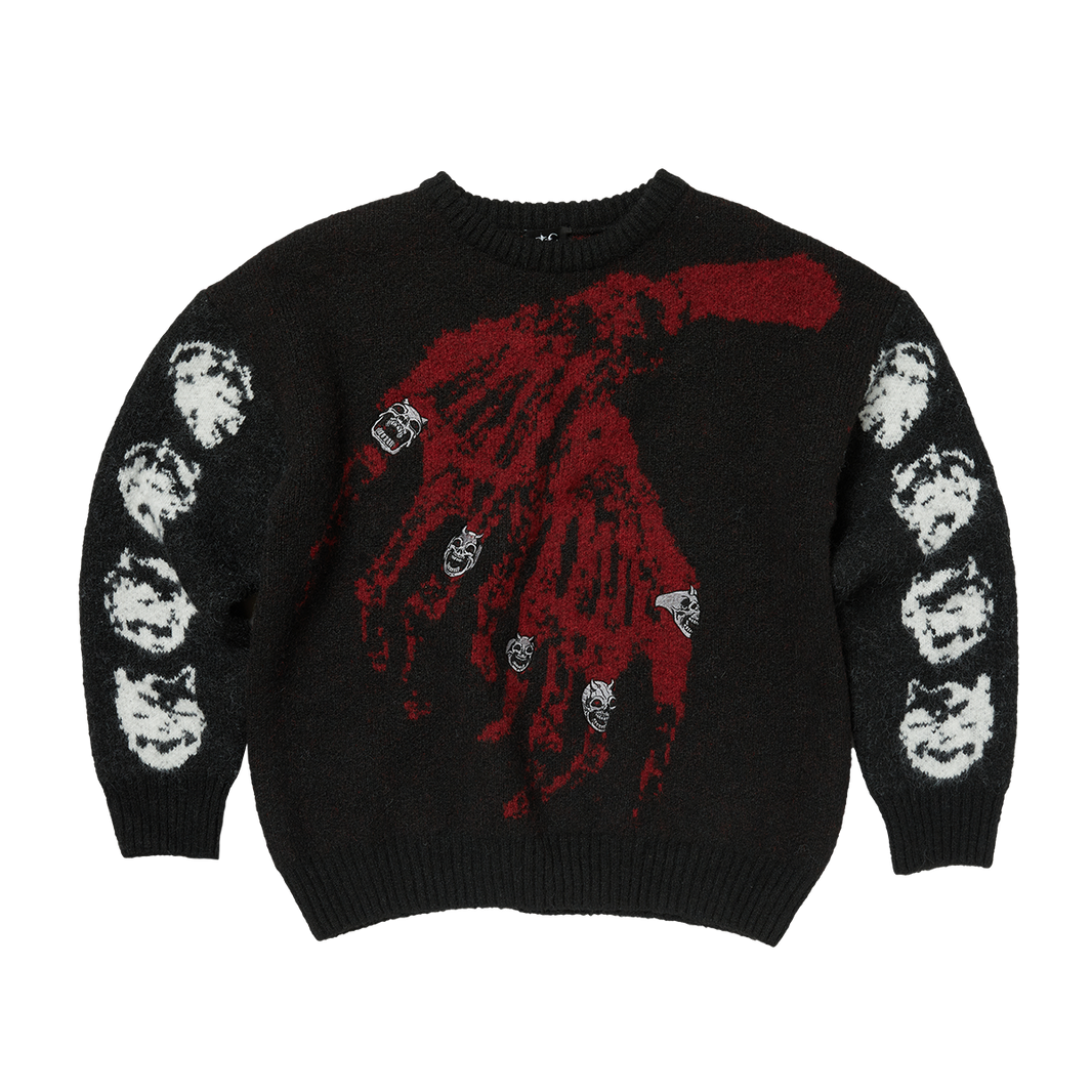 TC BONE CROSS KNIT SWEATER