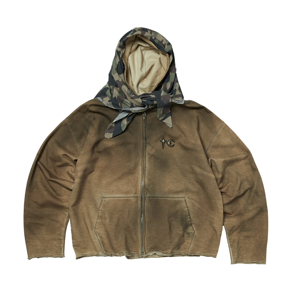 CREED SCARF HOODED ZIP-UP HOODIE