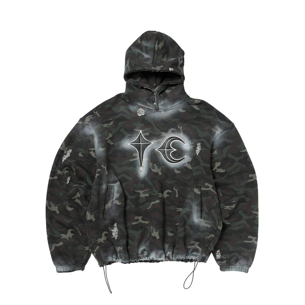 Sprayed Camoflage Rock Hoodie