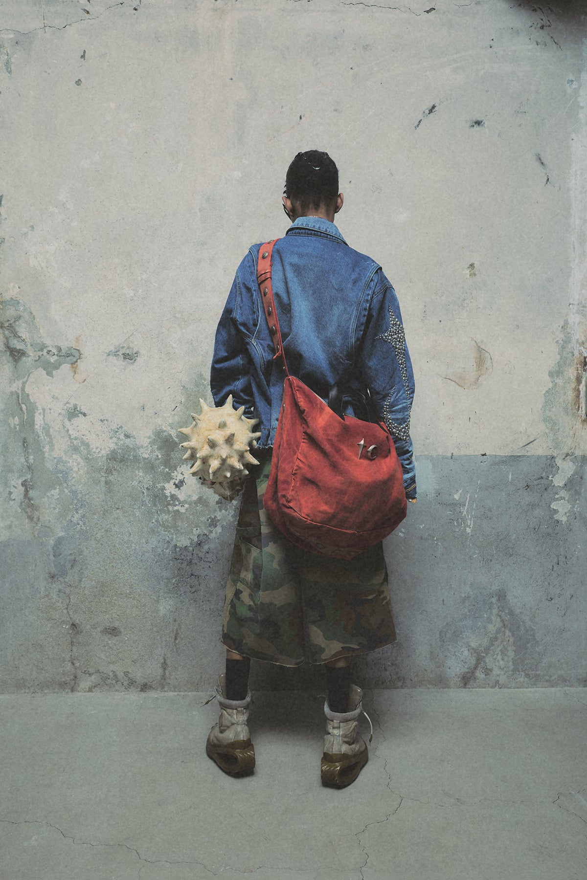 TWO TONE WASHED CANVAS CROSSBODY BAG