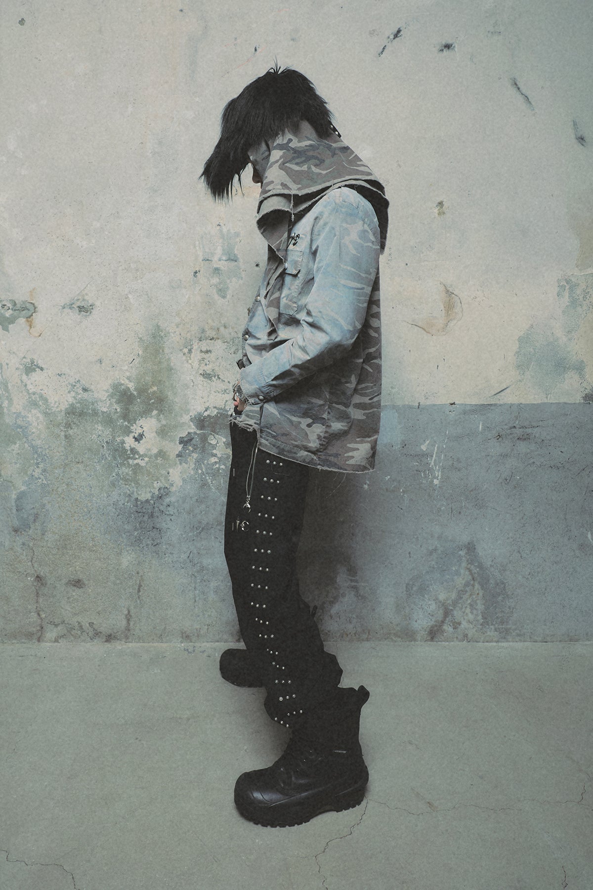 TAINTED CREED SCARF HOODED SHIRT