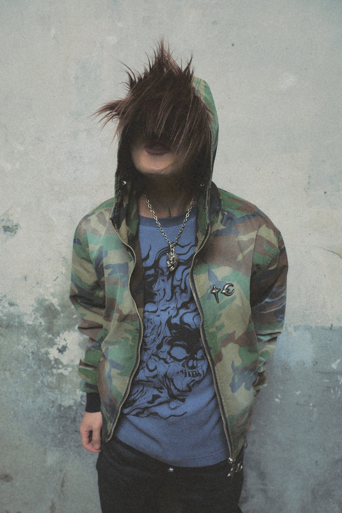 THREE RIDING SKULL VINTAGE JACKET