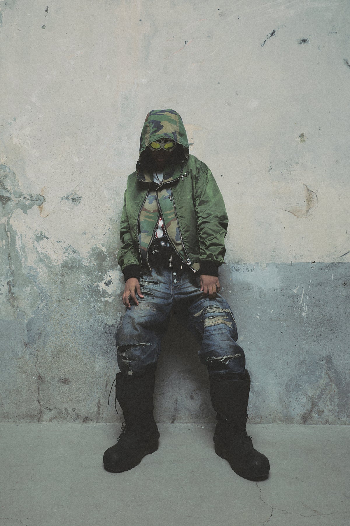 JAMONG TWO TONE WASHED MA-1 JACKET