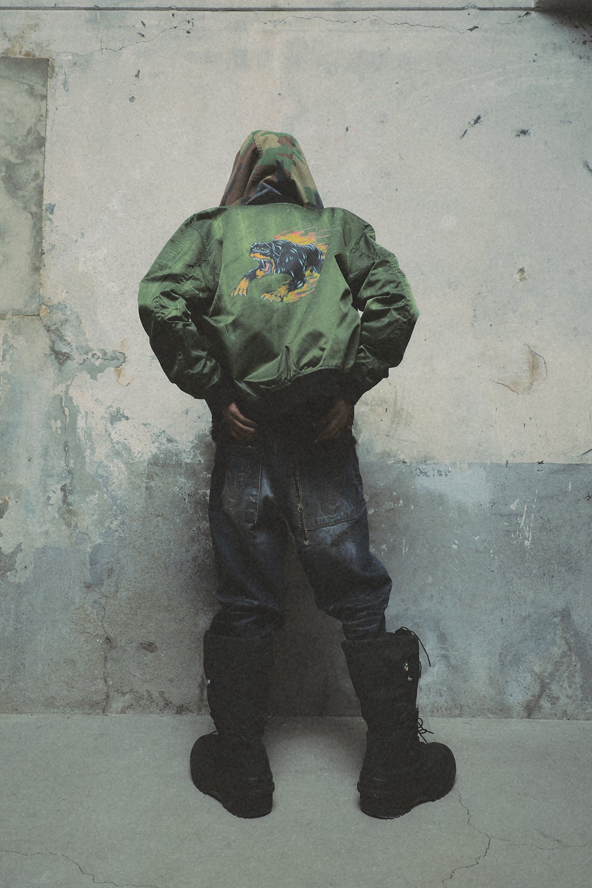 JAMONG TWO TONE WASHED MA-1 JACKET