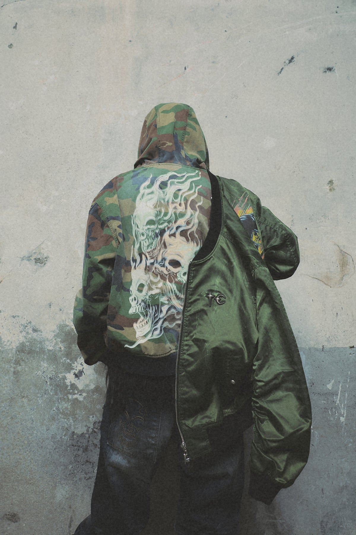JAMONG TWO TONE WASHED MA-1 JACKET