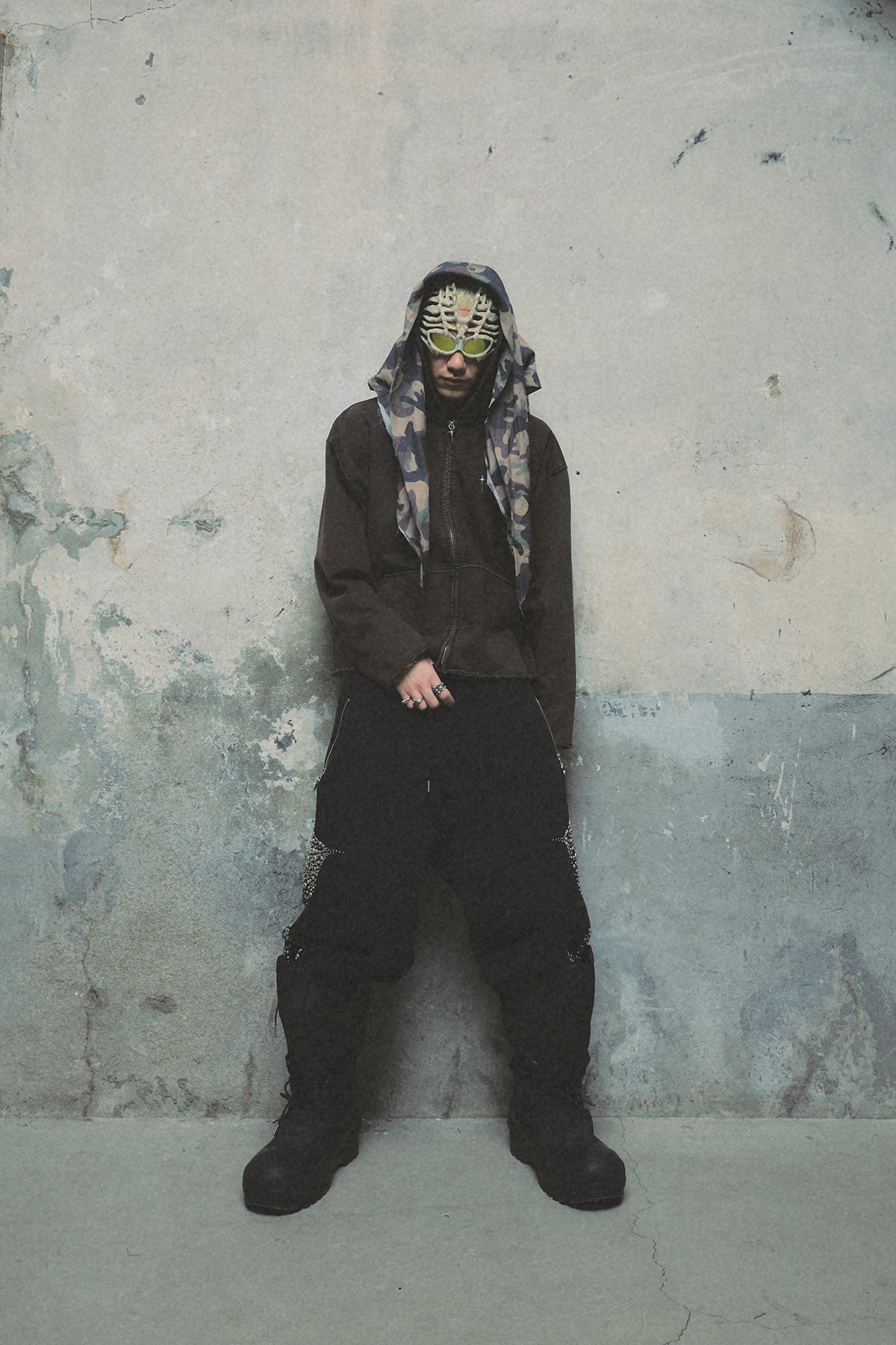 CREED SCARF HOODED ZIP-UP HOODIE