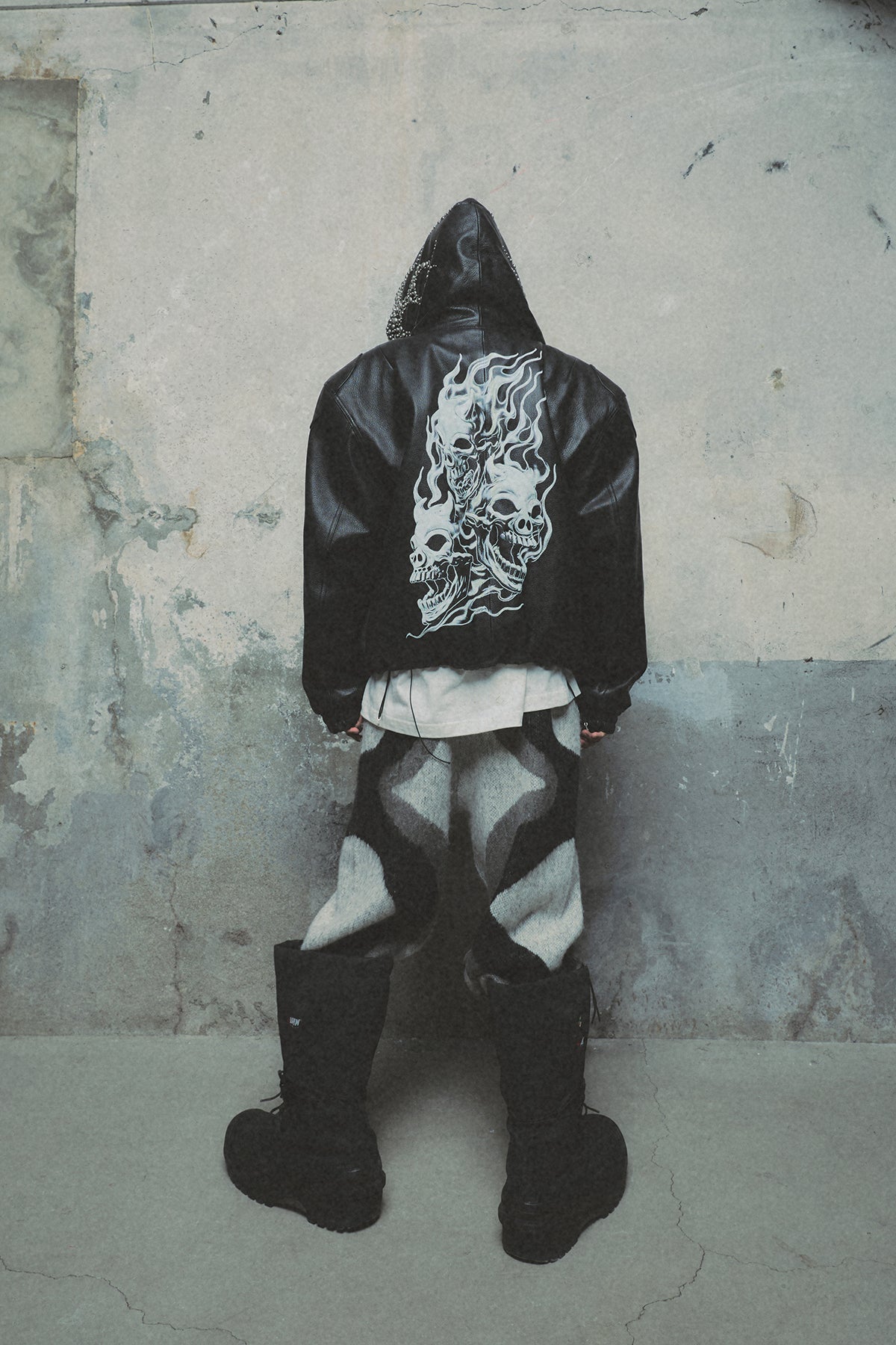 TC HOTHEAD THREE RIDING SKULL LEATHER JACKET