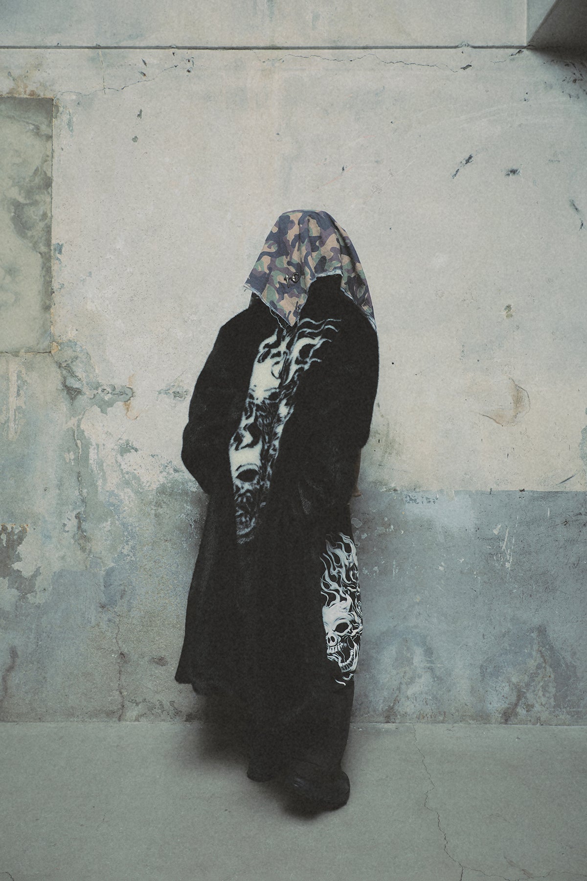 THREE RIDING SKULL FUR COAT