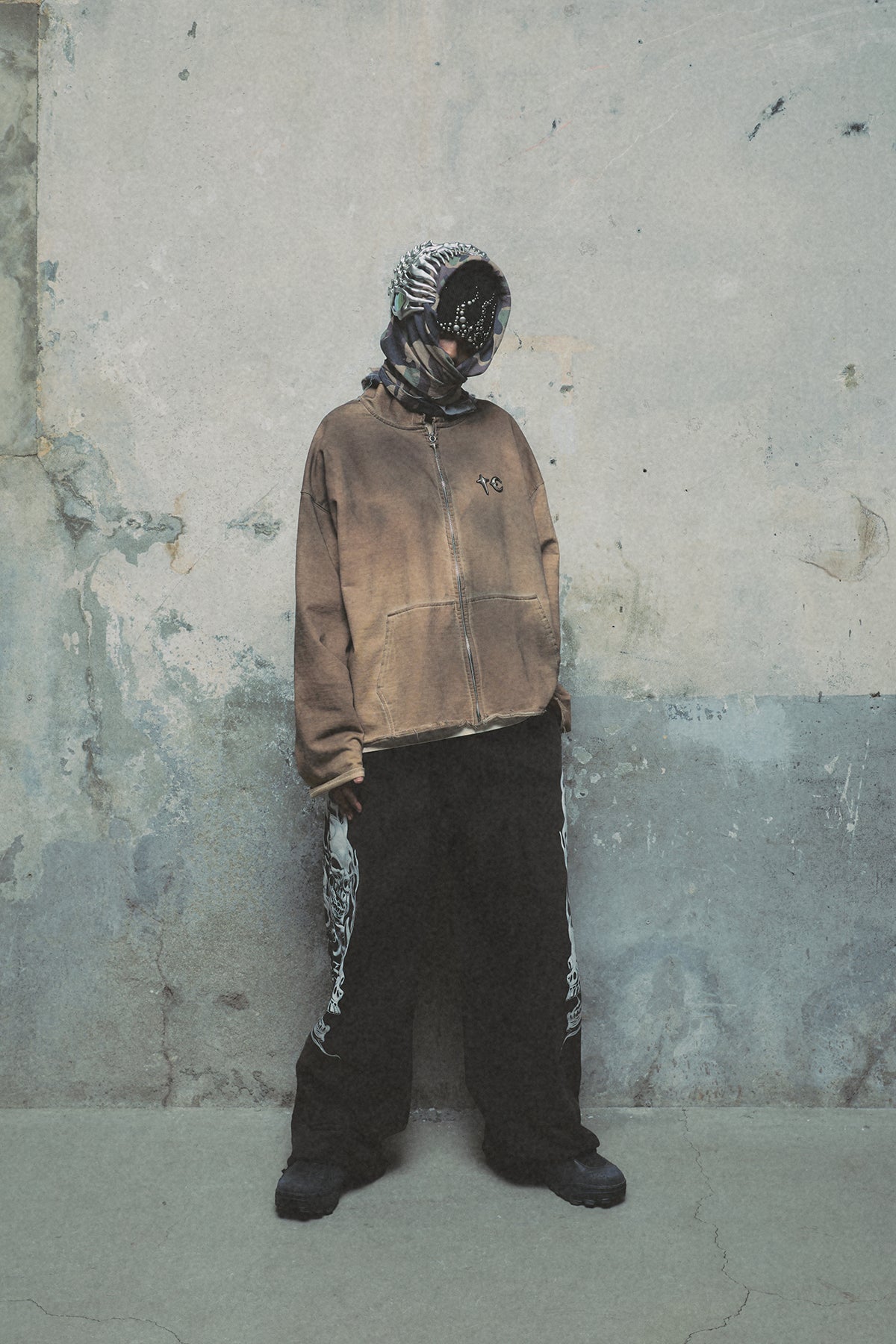 CREED SCARF HOODED ZIP-UP HOODIE