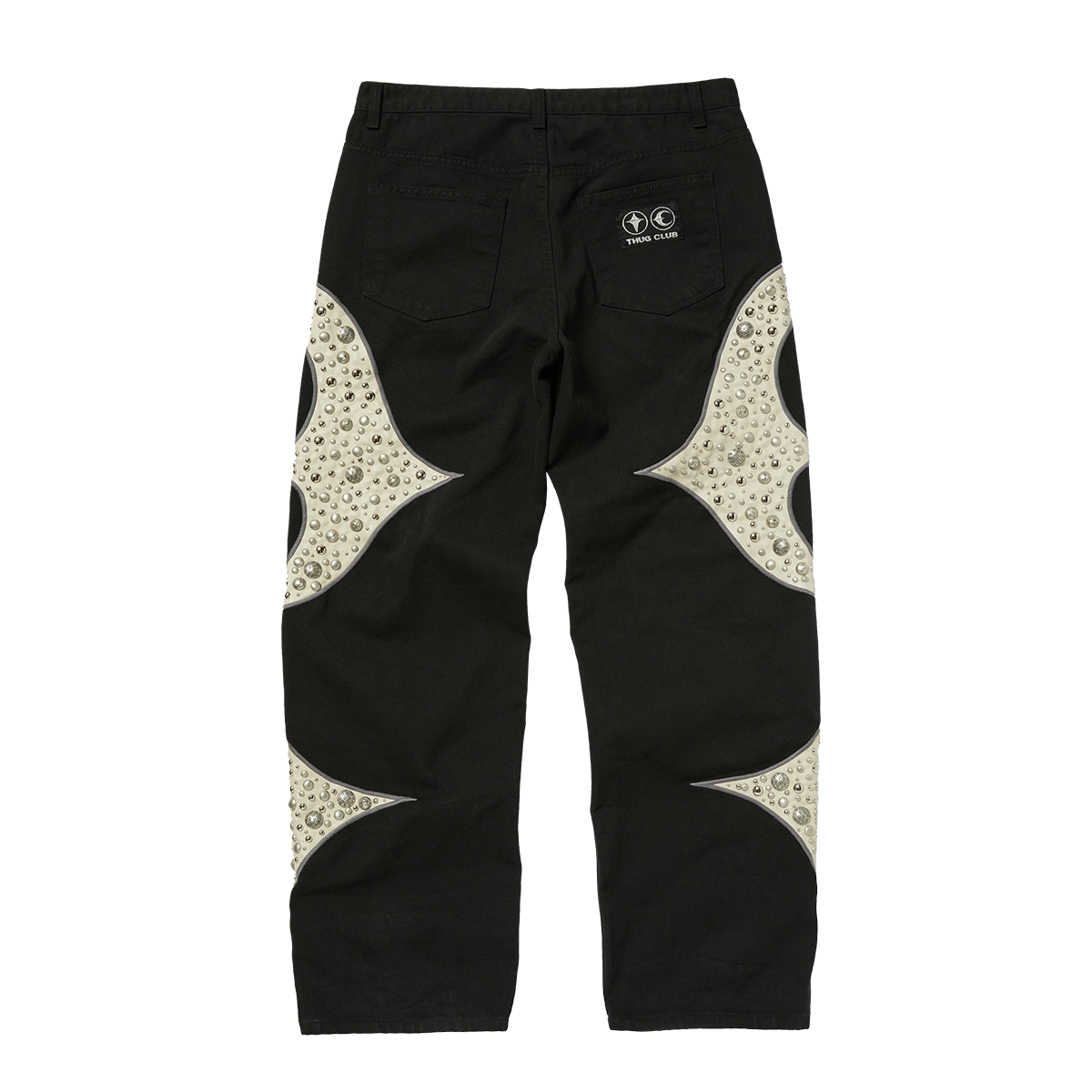 IRON STEEL FOCUS LEATHER DENIM PANTS