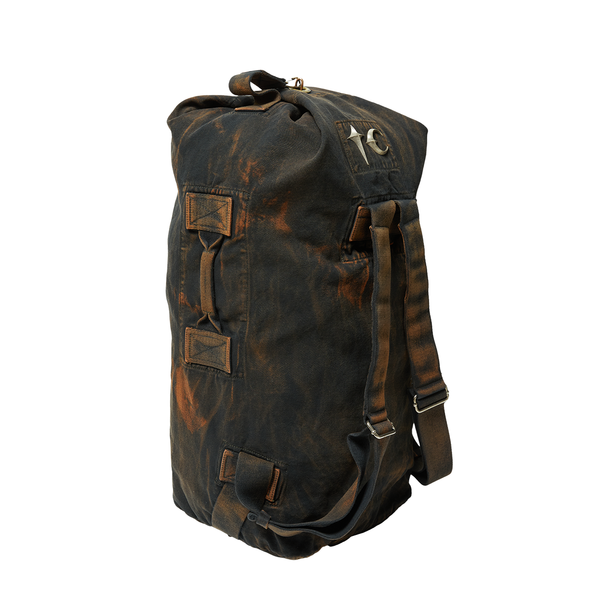 TWO TONE WASHED CANVAS DUFFLE BAG