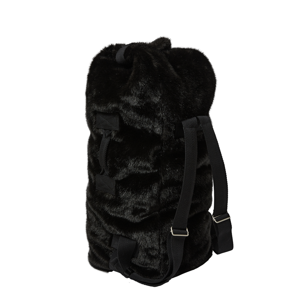 THREE RIDING SKULL FUR DUFFLE BAG