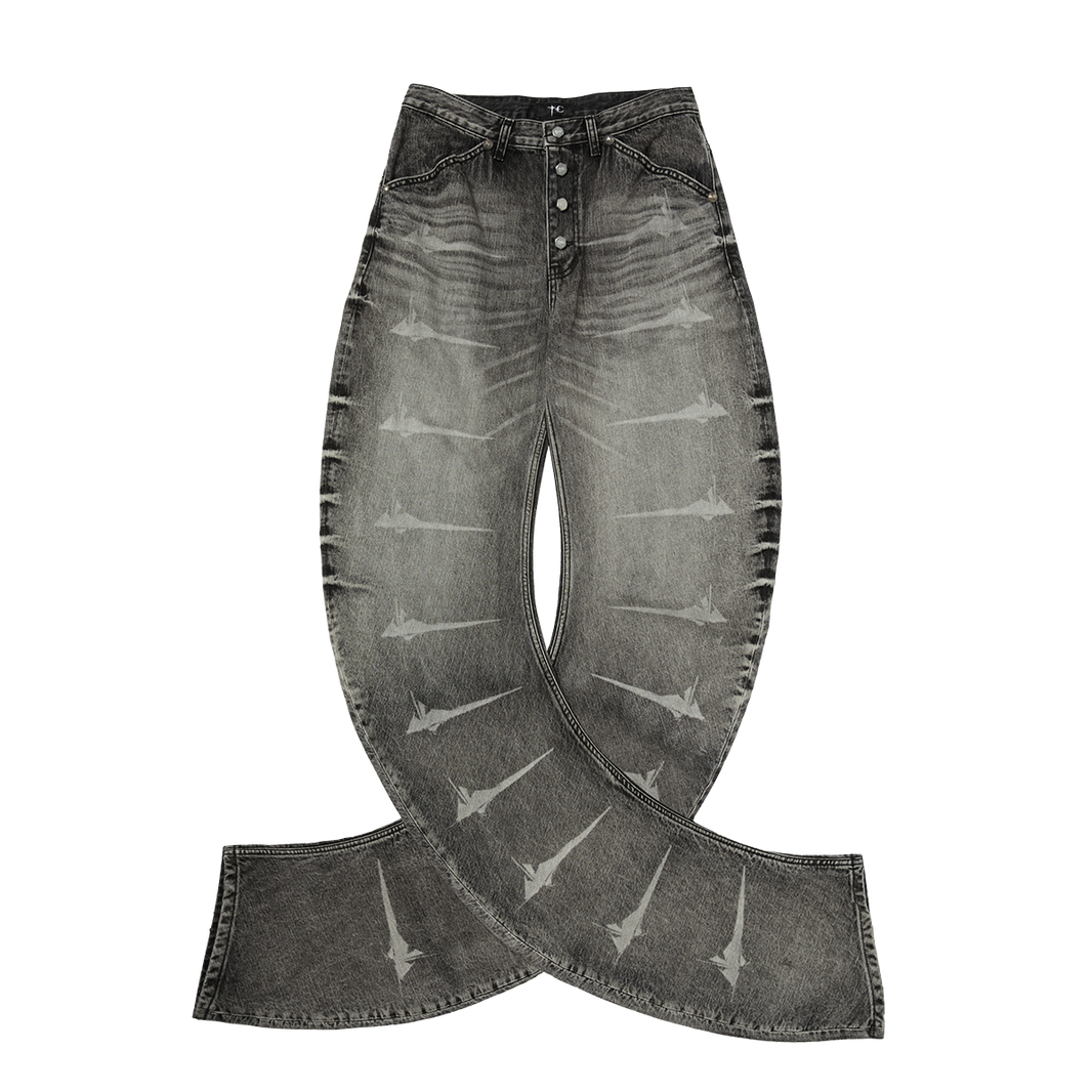 TC LASER WASHED PARKOUR DENIM PANTS