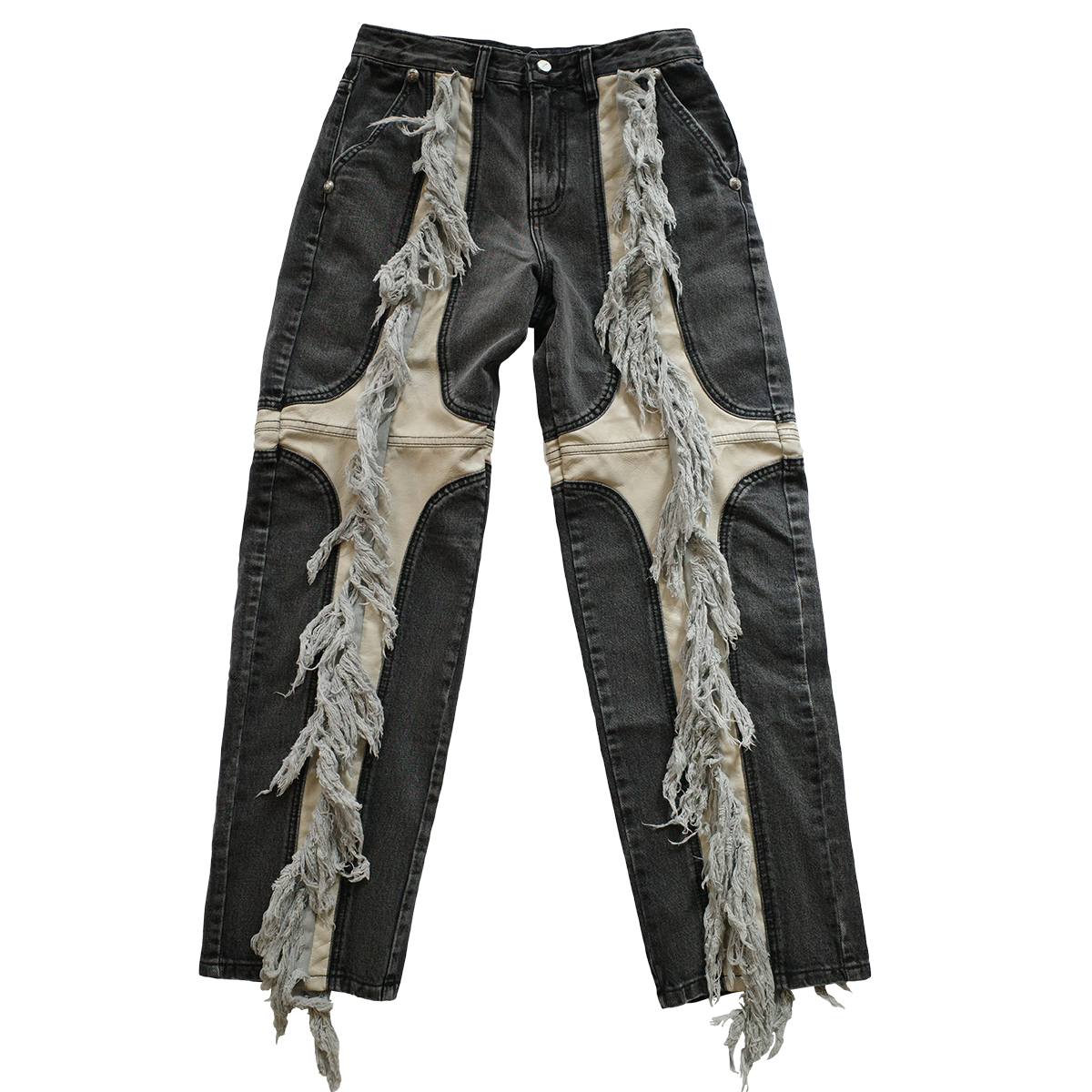 Mohican Leather Denim Pants
