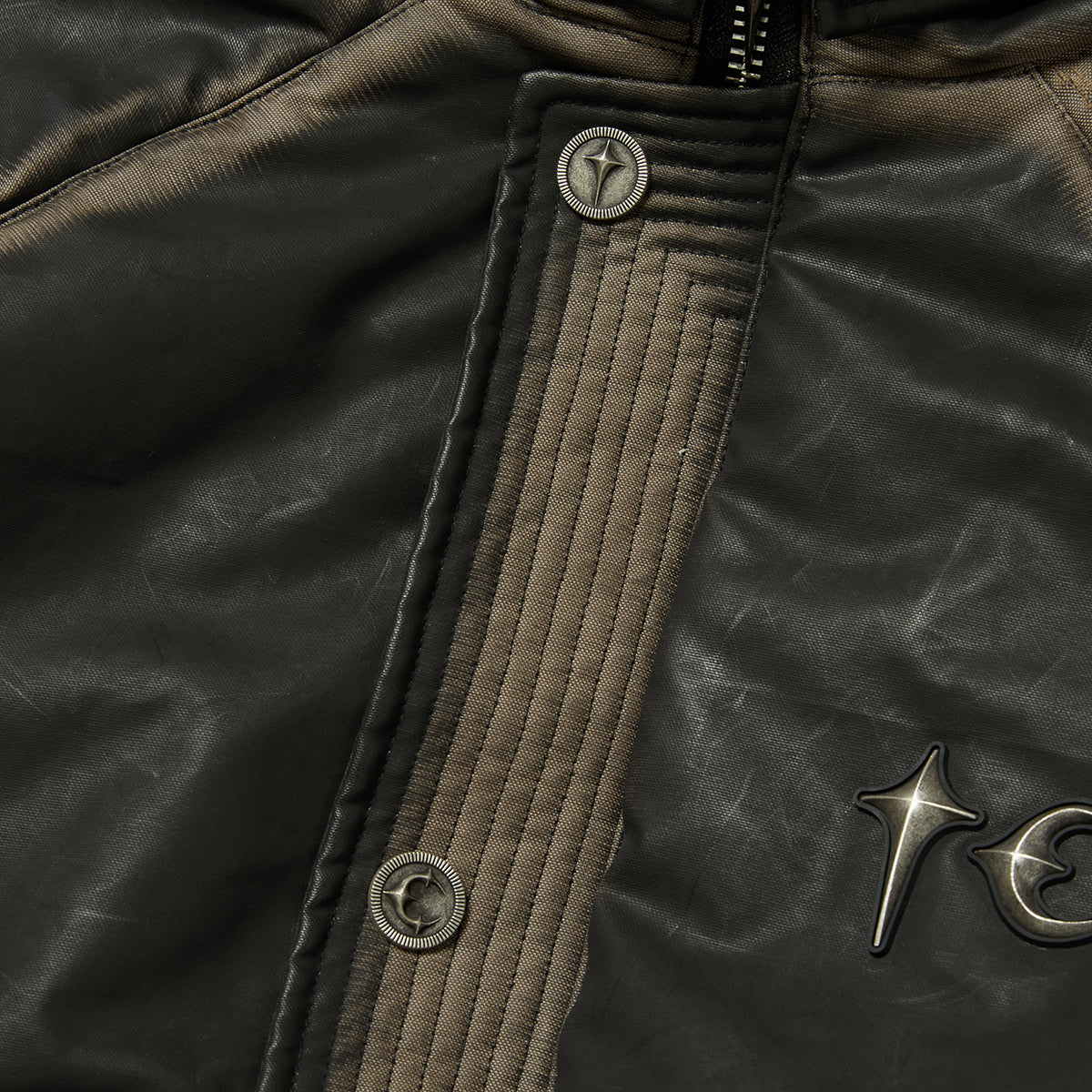 THREE RIDING SKULL FUR HOODED JACKET
