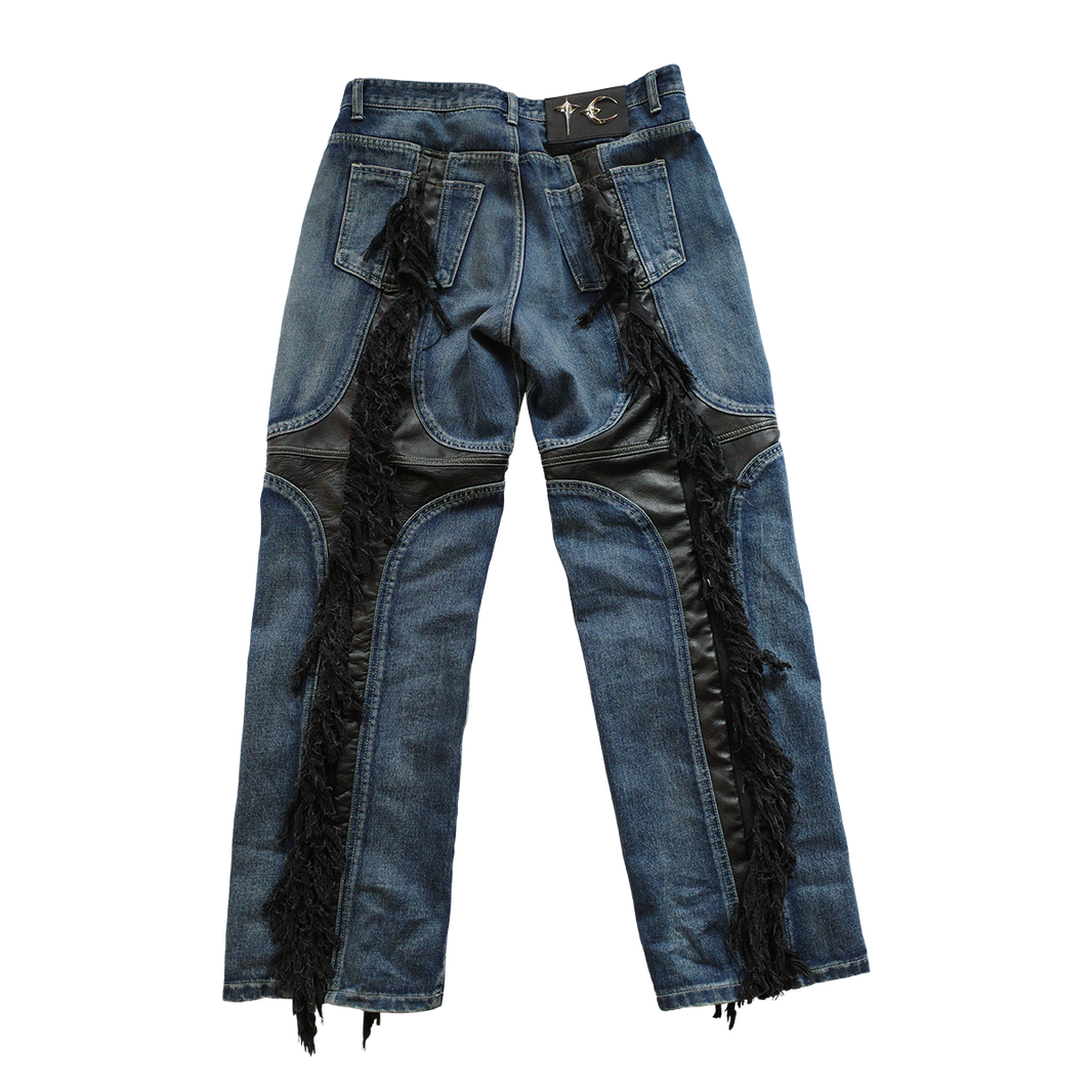 Mohican Leather Denim Pants