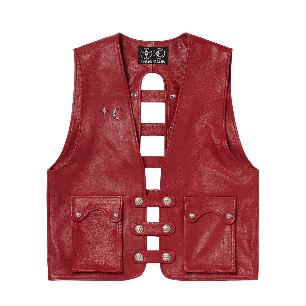 THUG CLUB GOAT SKIN LEATHER VEST サイズ：1 Basic Product – Thugclub Korea