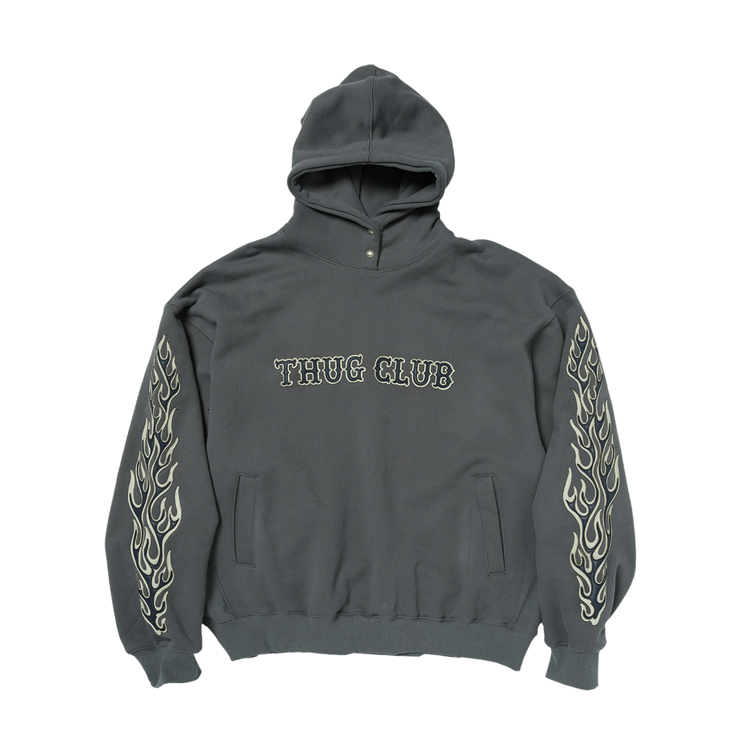 Leather Flame Hoodie