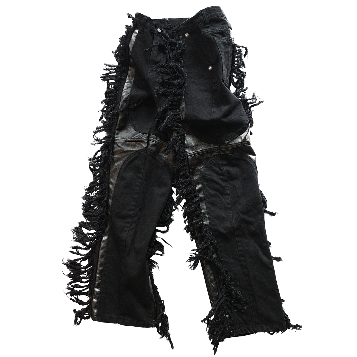 Mohican Leather Denim Pants