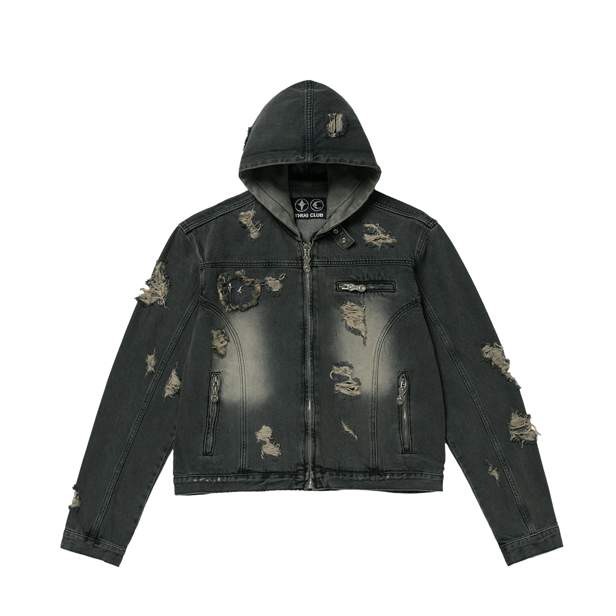 Denim Zip-up Hoodie
