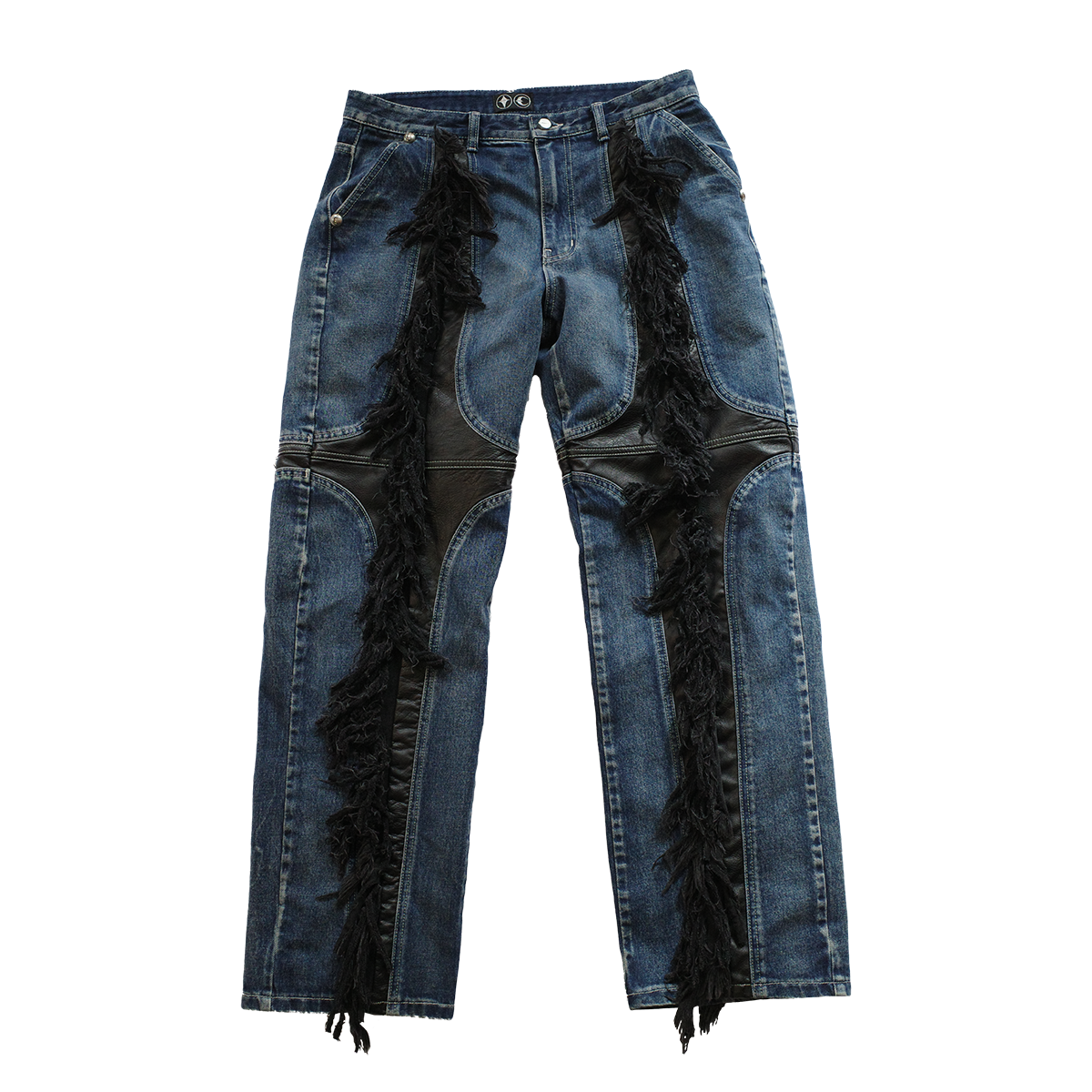 Mohican Leather Denim Pants