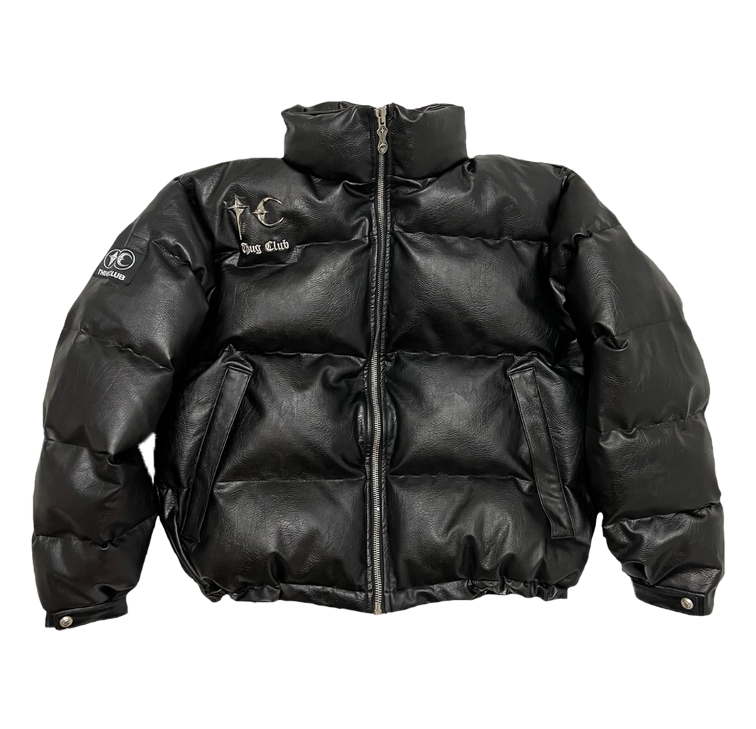 TC Leather Puffer Jacket (Duck Down)